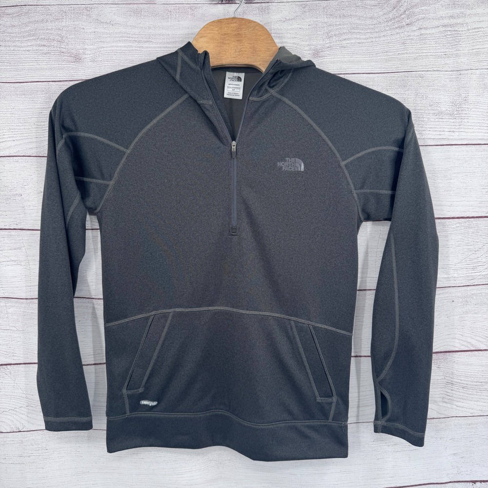 The North Face‎ Pullover Hoodie VaporWick Thumb Holes Gray Mens Small
